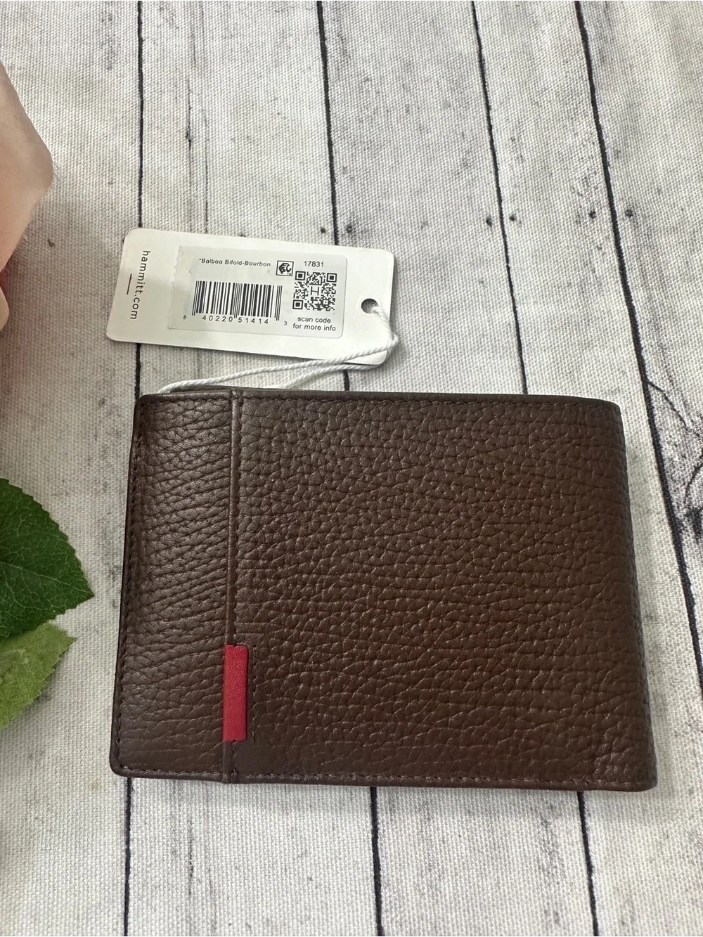 NWT Hammitt Balboa Bifold Bourbon/Gunmetal Leather Wallet